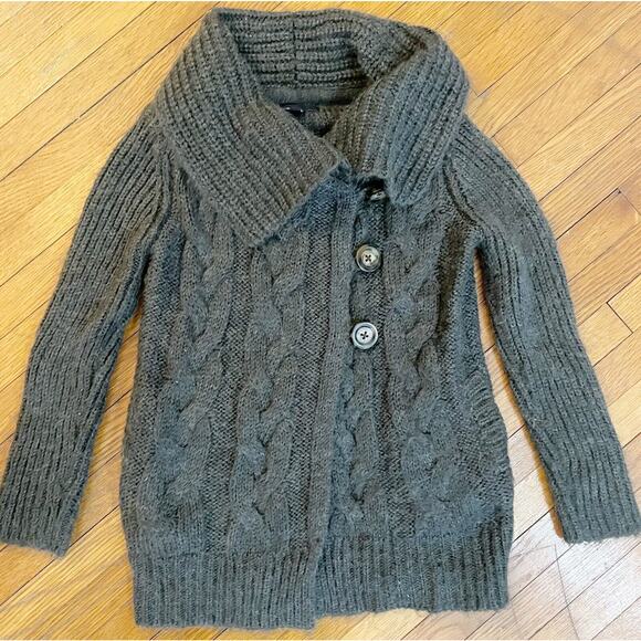 GAP Other - Gap Kids Cardigan Sweater Girls Small 6-7 Gray Wool Button Front Cable Knit